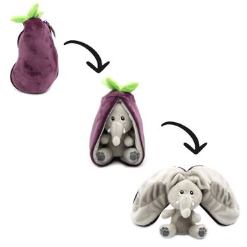 FLIPETZ - Peluche Velvet l'éléphant / Aubergine