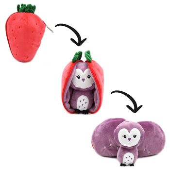 FLIPETZ - Peluche Violet la Chouette/ Fraise